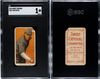 1910 T206 Jack Bliss Sweet Caporal 350 SGC 1 front and back of card