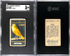 1910 T42 Piedmont Cigarettes Canary Bird Type 1 Bird Series SGC 3 front and back of card