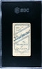 1910 T206 Bud Sharpe Piedmont 350 SGC 1 back of card