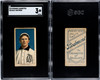 1910 T206 Billy Nattress Piedmont 350 SGC 3 front and back of card