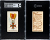 1890 N30 Allen & Ginter Order of Gregory the Great, Holy See The World's Decorations SGC 1 front and back of card