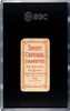 1909 T206 Johnny Bates Batting Sweet Caporal 150 SGC 1 back of card