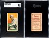 1909 T206 Vive Lindaman Sweet Caporal 150 SGC 1 front and back of card