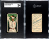 1910 T206 Cecil Ferguson Piedmont 350 SGC 1 front and back of card