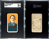 1910 T206 Miller Huggins Portrait Piedmont 350 SGC 1 front and back of card