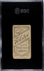 1909 T206 Lee Tannehill Tannehill on Front Tolstoi SGC 1 back of card