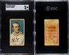 1909 T206 Bull Durham Sweet Caporal 150 SGC 1 front and back of card