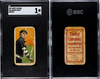 1909 T206 George Davis Chicago Sweet Caporal 150 SGC 1 front and back of card