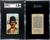 1910 T113 Types of All Nations Persia Recruit Little Cigars SGC 1.5 front and back of card