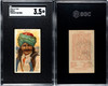 1910 T113 Types of All Nations Servia Sub Rosa Little Cigars SGC 3.5 front and back of card