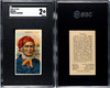 1910 T113 Types of All Nations Sweden Sub Rosa Little Cigars SGC 2 front and back of card