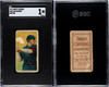 1911 T206 Tom Downey Batting Sweet Caporal 350-460 SGC 1 front and back of card