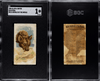 1888 N25 Allen & Ginter Hyena Wild Animals of the World SGC 1 front and back of card