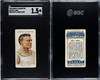 1908 Ogden's Cigarettes Bill Lang #62 Pugilists & Wrestlers SGC 1.5 front and back of card