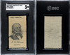 1910 Mogul Cigarettes S77 Silks John Q Adams U.S. Presidents SGC 3 front and back of card