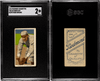 1910 T206 Ed Konetchy Glove Near Ground Piedmont 350 SGC 2 front and back of card