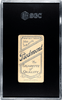 1910 T206 Tom Guiheen Piedmont 350 SGC 1.5 back of card
