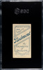 1910 T206 Claude Rossman Piedmont 350 SGC 4 back of card