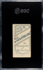 1911 T206 Cy Seymour Portrait Piedmont 350-460 SGC Authentic back of card