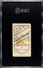 1911 T206 Admiral Schlei Portrait Piedmont 350-460 SGC 1.5 back of card