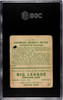 1933 Goudey Big League Chewing Gum Buddy Myer #153 SGC 1 back of card
