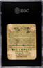 1933 Goudey Big League Chewing Gum Richard Coffman #101 SGC 1 back of card