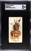 1888 N2 Allen & Ginter Deer Ham Celebrated American Indian Chiefs SGC 2 front of card