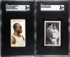 SGC 3 1909 Ogden's Cigarettes #55 Jack Johnson HOF RC & SGC 3 1932 Bulgaria Sport #256 Babe Ruth, Max Schmeling