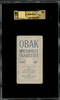 1910 T212 Obak Cigarettes William Speas Type 2 175 Subjects PSA Authentic back of card