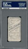 1910 T206 Boss Schmidt Portrait Piedmont 350 PSA 1 Back of card