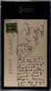 1908 W.G.M. PC798-D030 L. 184 Baseball Term - A High Ball Franklin Stamp SGC 1 back of card
