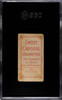 1910 T206 Bob Unglaub Sweet Caporal 350 SGC 1.5 back of card