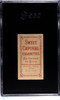 1910 T206 Charley O'Leary Hands On Knees Sweet Caporal 350 SGC 1 back of card