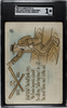 1908 H.M. Rose PC798-14 A Hit! A Hit! The Ball Fiend Cries Crossed Bats & Ball Series PC SGC 1 front of card