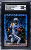 2024 Leaf Jayden Daniels #90B-3 90 Leaf Base Light Blue Shimmer Promo Washington Commanders RC SGC 10 front of card