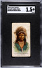 1888 Allen & Ginter Agate Arrow Point N2 American Indian Chiefs SGC 1.5 front of card