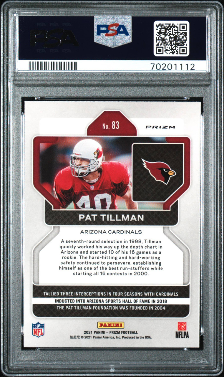PSA 10 2021 Panini Prizm Pat Tillman #83 Red White Blue Prizm
