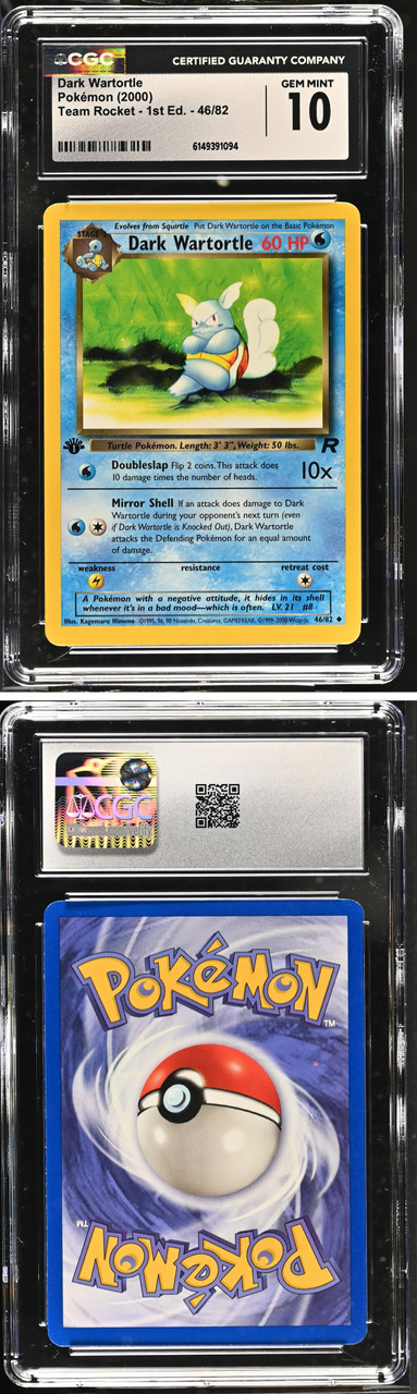 CGC 10 2000 Pokemon Team Rocket Dark Wartortle #46 1st Edition