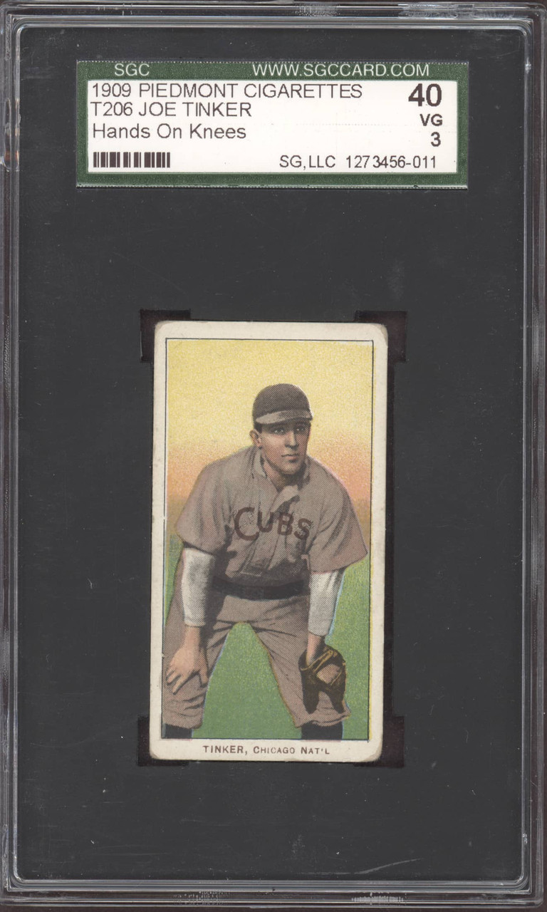 サンダーショッカー SGC 3 1909 T206 Joe Tinker Piedmont 150 Hands On Knees Factory No