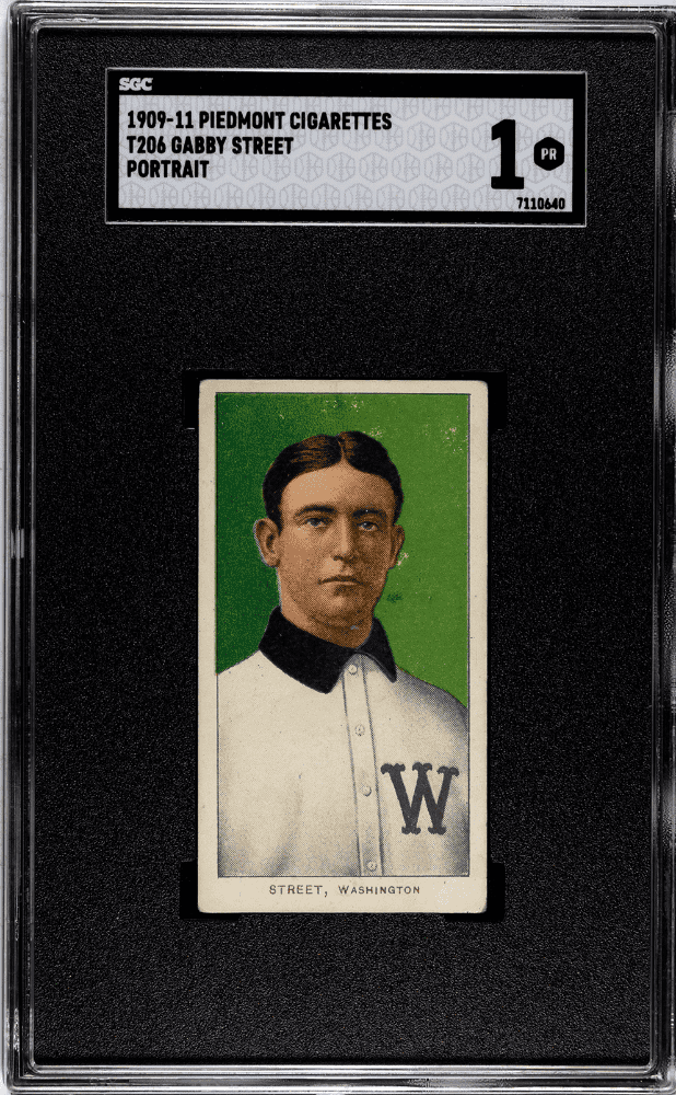 SGC 1 1909-11 T206 Gabby Street Piedmont 350 Portrait Factory No