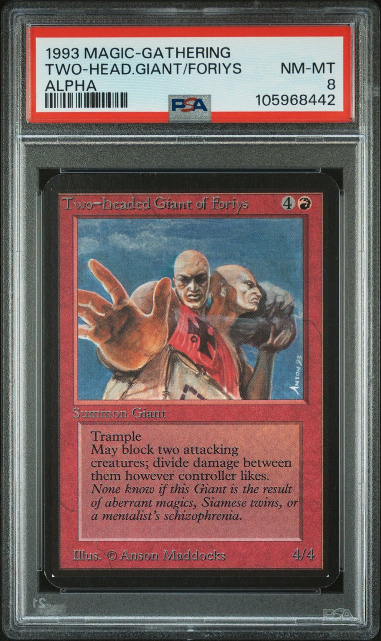 PSA 8 1993 Magic: The Gathering Two-Headed Giant of Foriys Alpha