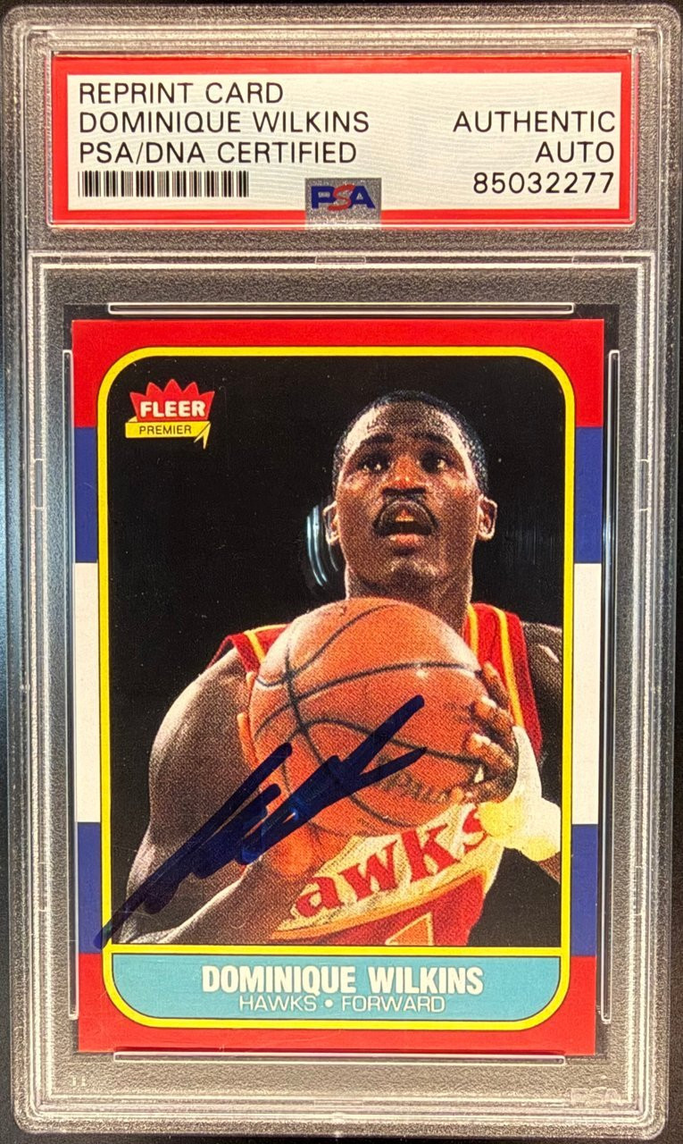 フォレトス アンリミ 希少 カードe CGC10(PSA 10以上) PSA Authentic Auto 1986 Fleer Dominique Wilkins #121 Reprint Card