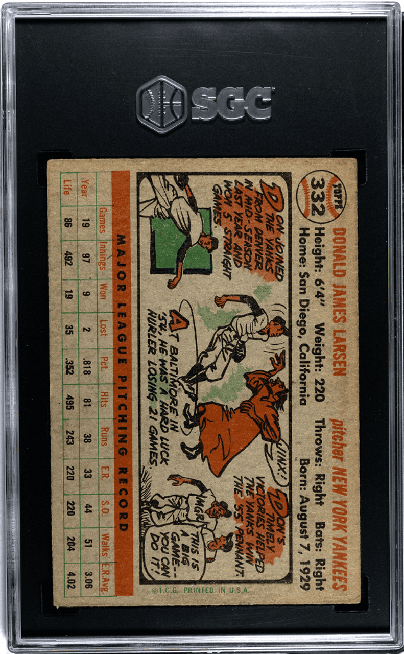 SGC 3 1956 Topps Don Larsen