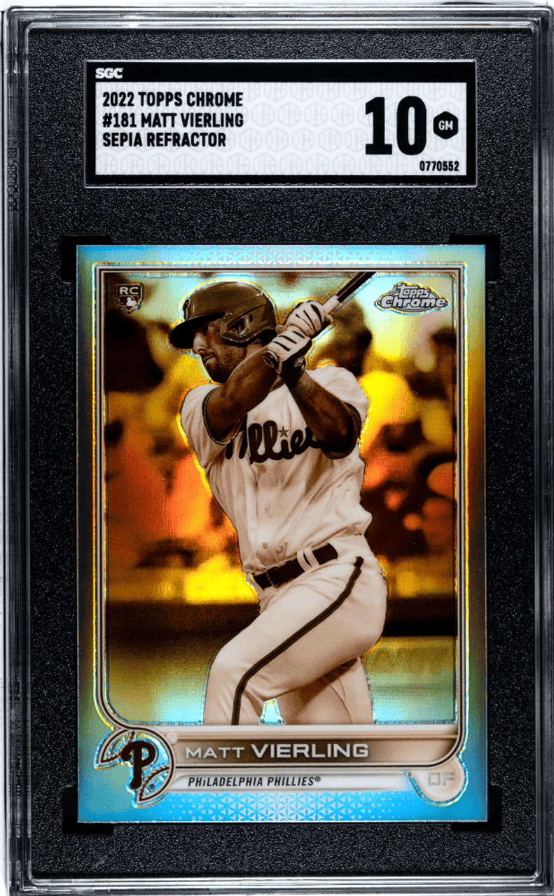 2022 Topps Chrome Matt Vierling #181 Sepia Refractor SGC 10