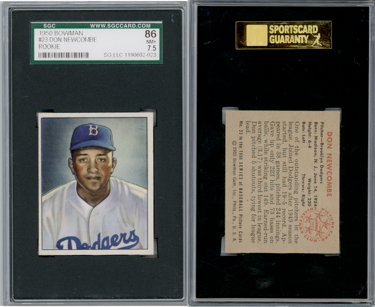 SGC 7.5 1950 Bowman Don Newcombe