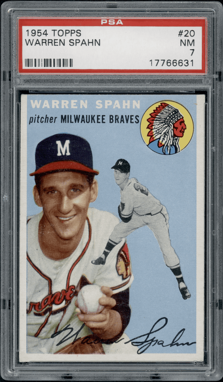 1954 Red Heart Warren Spahn PSA 7oc