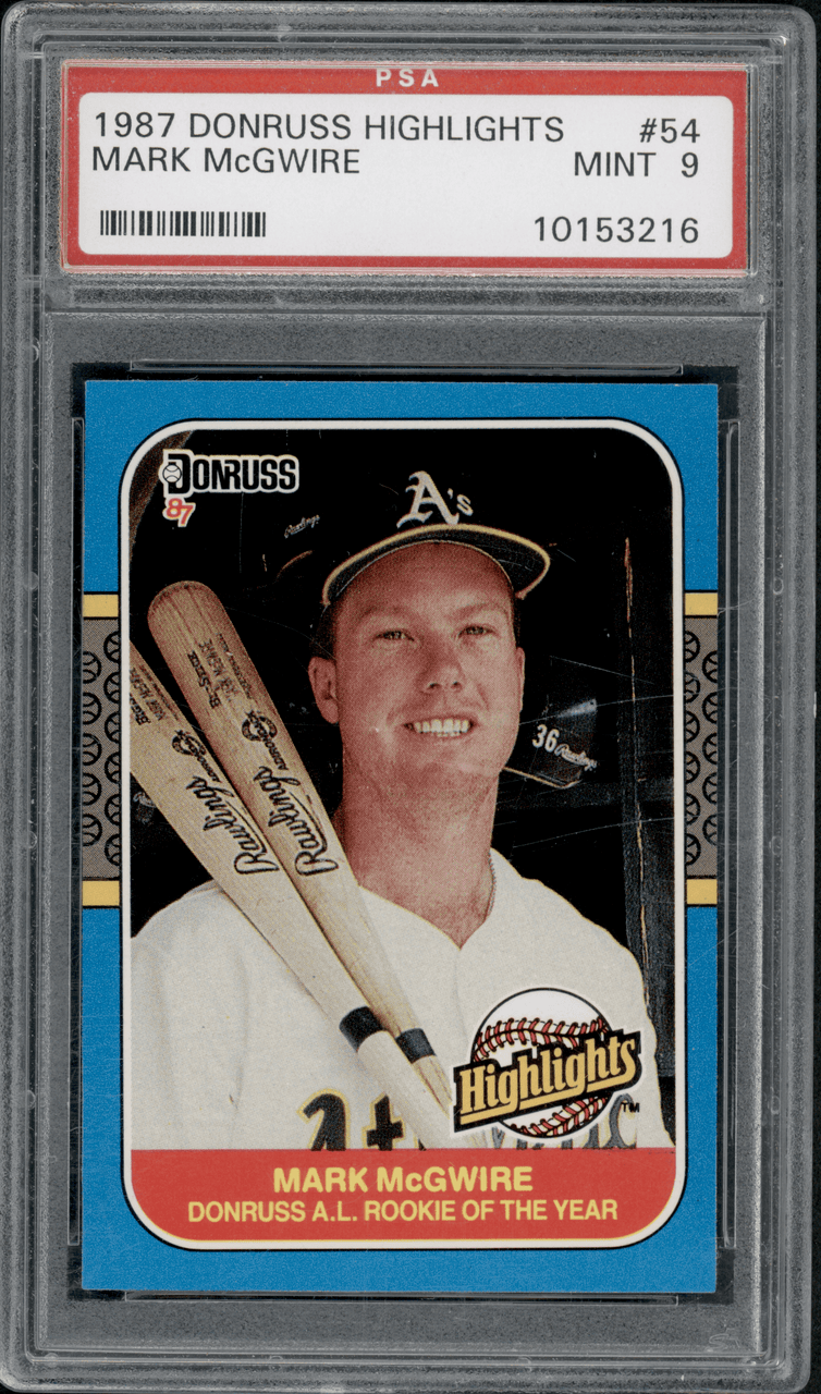 PSA 9 1987 Donruss Highlights Mark McGwire