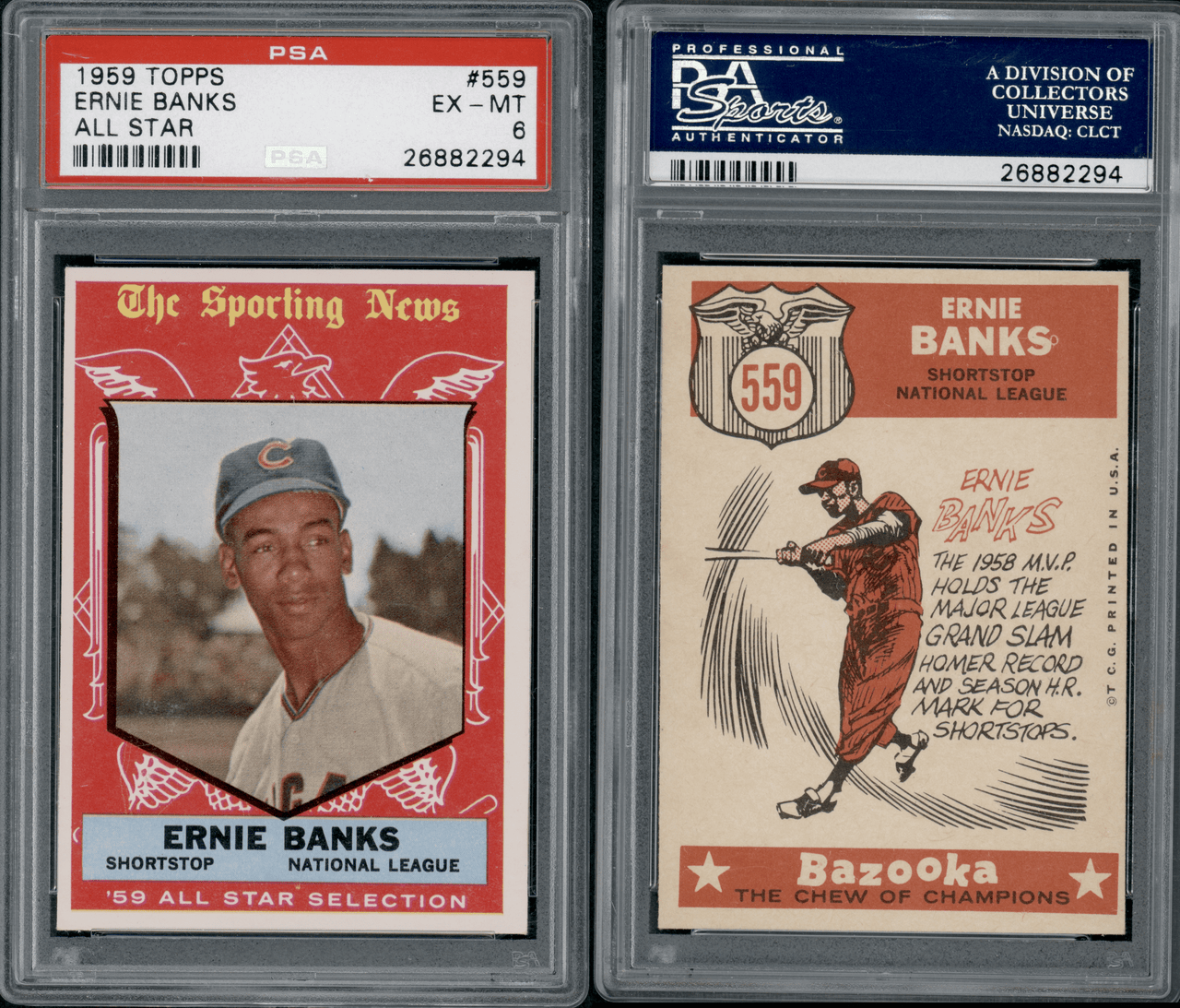 PSA 6 1959 Topps Ernie Banks All Star