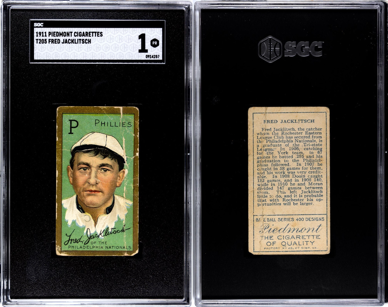 fred cigarettes SGC 1 1911 T205 Fred Jacklitsch fred cigarettes SGC 1 1911 T205 Fred Jacklitsch