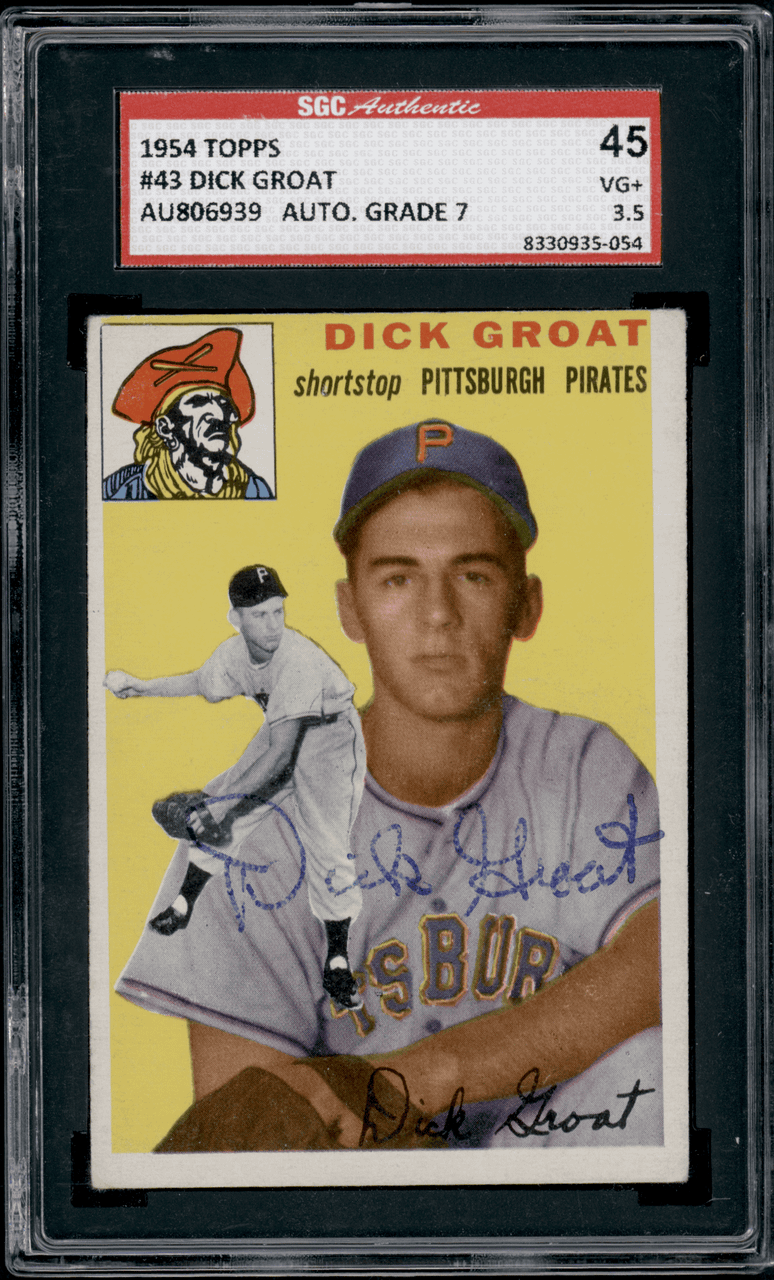 SGC 3.5 Auto 7 1954 Topps Dick Groat